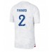 Maillot de foot France Benjamin Pavard #2 Extérieur vêtements Monde 2022 Manches Courtes